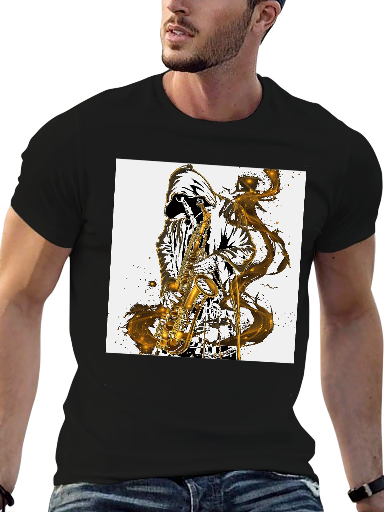 Saxophone Player Graphic T-Shirt - Cool Musician Tee