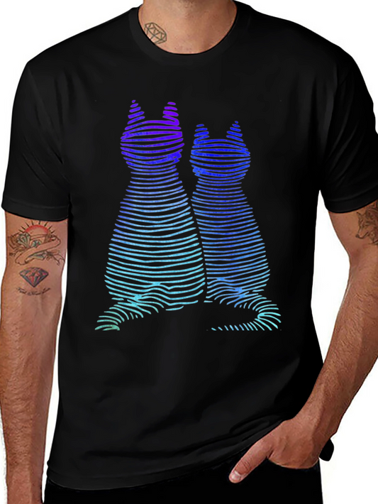Abstract Cat Silhouette Graphic Tee