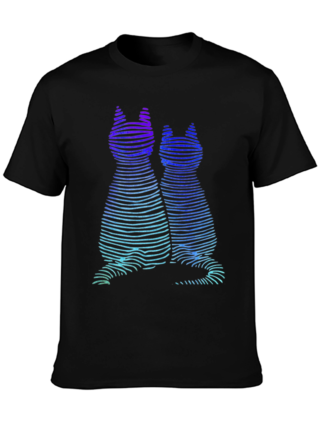 Abstract Cat Silhouette Graphic Tee