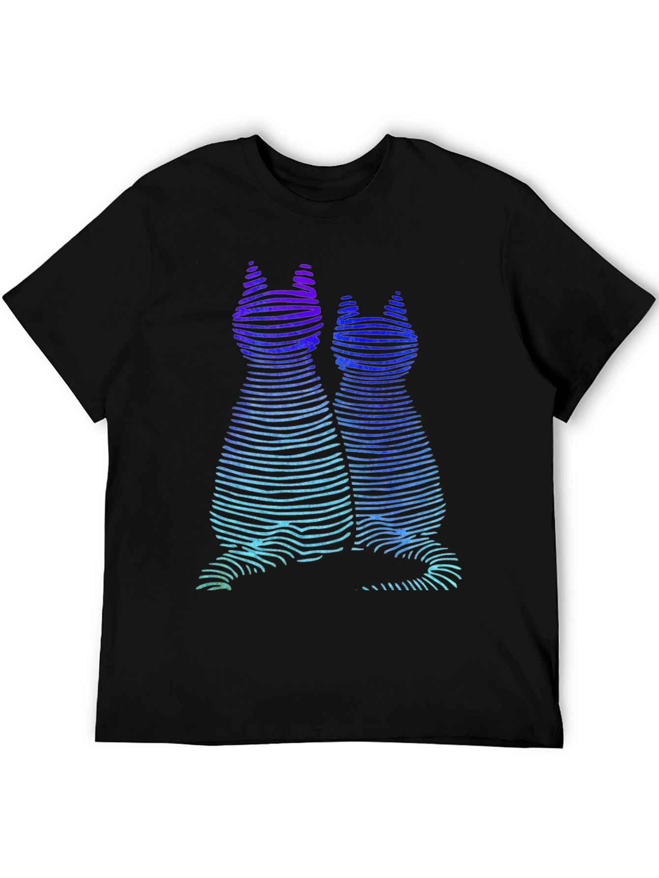 Abstract Cat Silhouette Graphic Tee