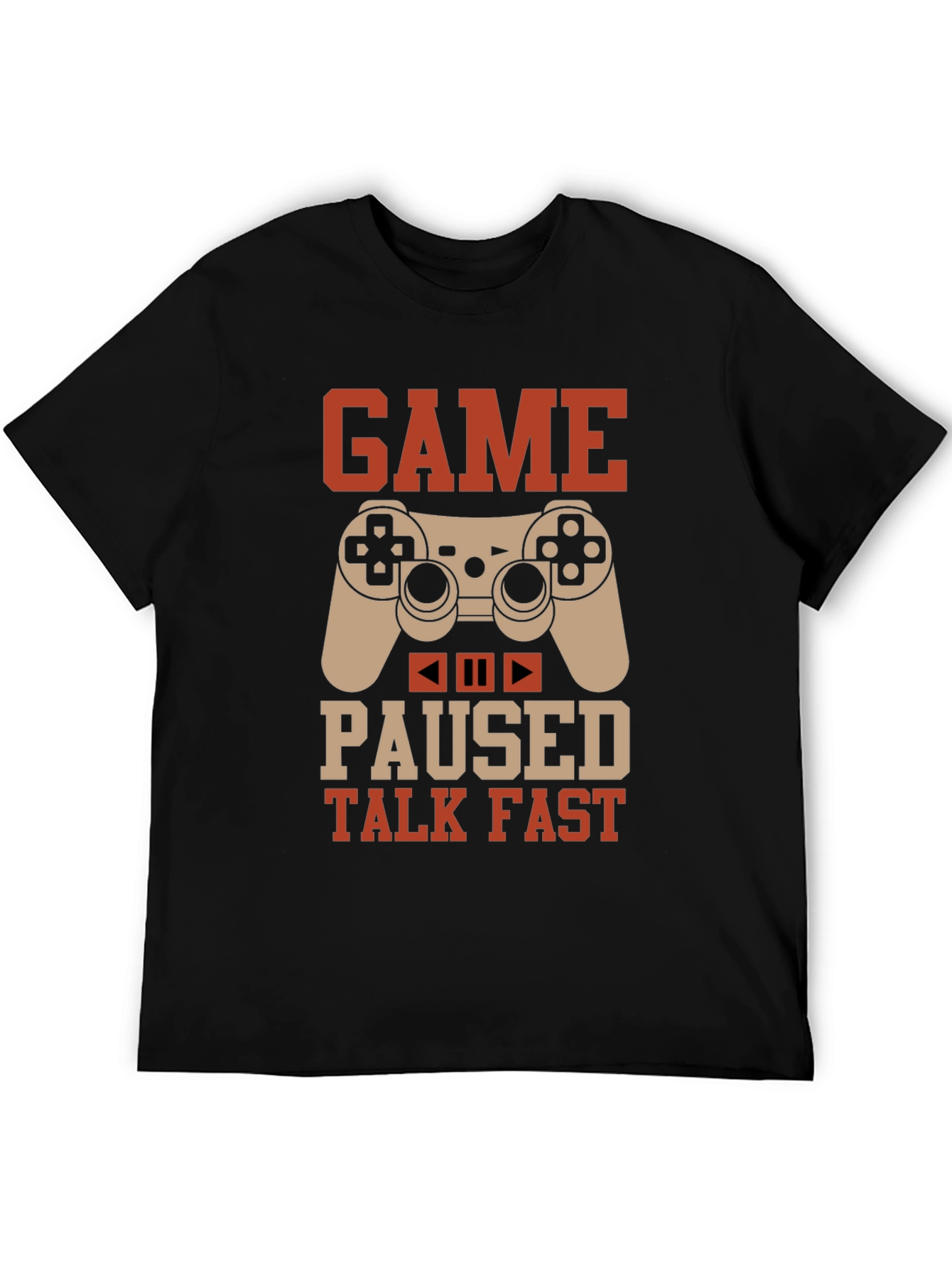 Game Paused Talk Fast Black Gaming T-Shirt
