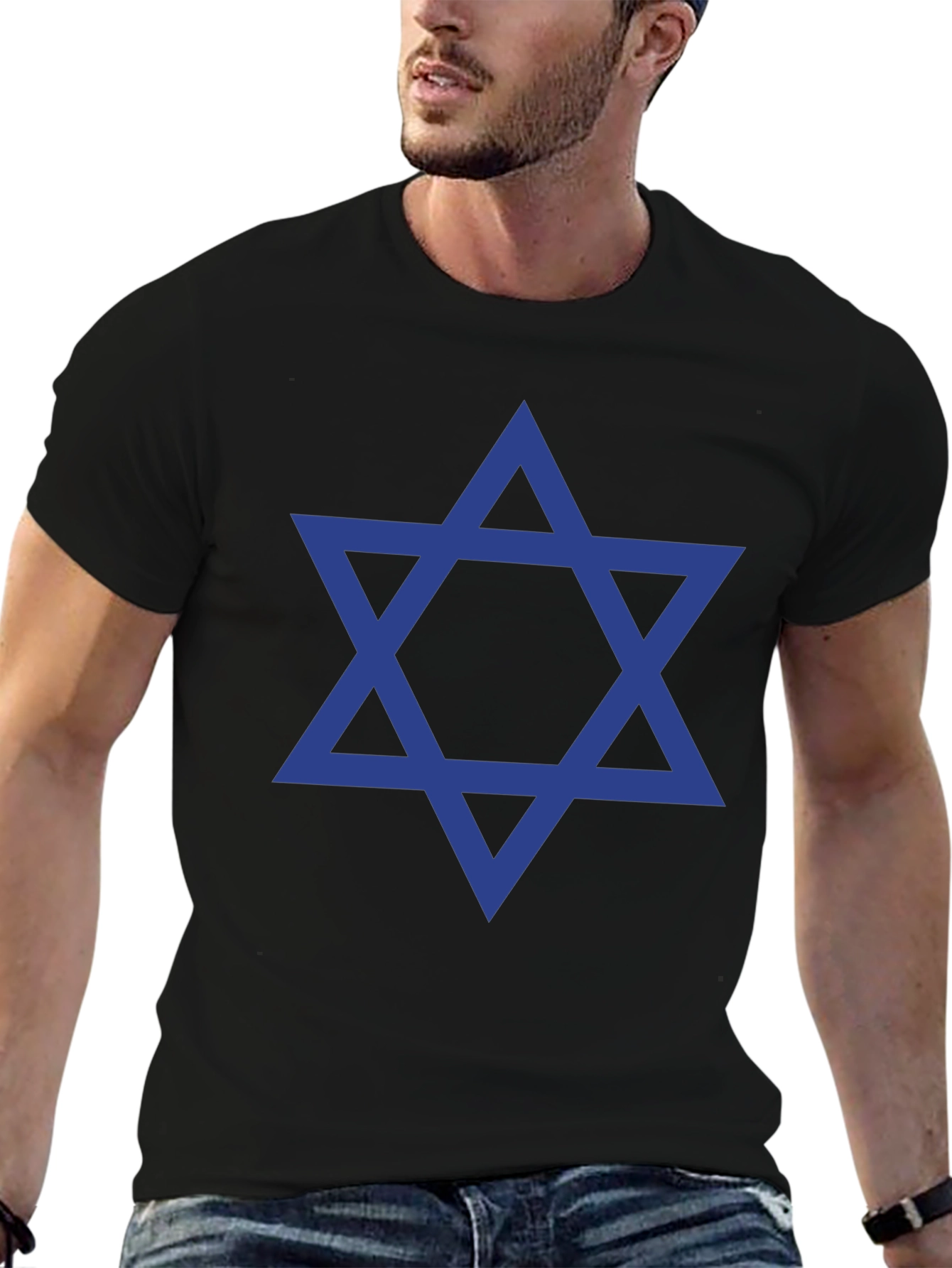 Star of David Mens Black T-Shirt