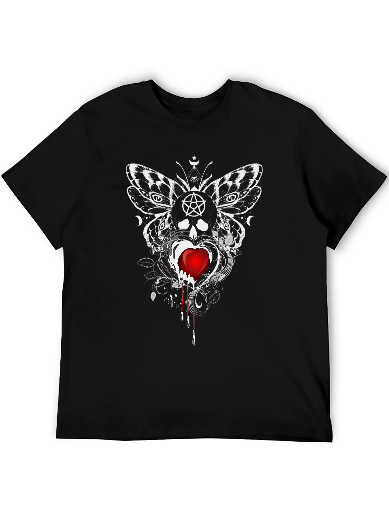Gothic Butterfly Skull Heart Tee