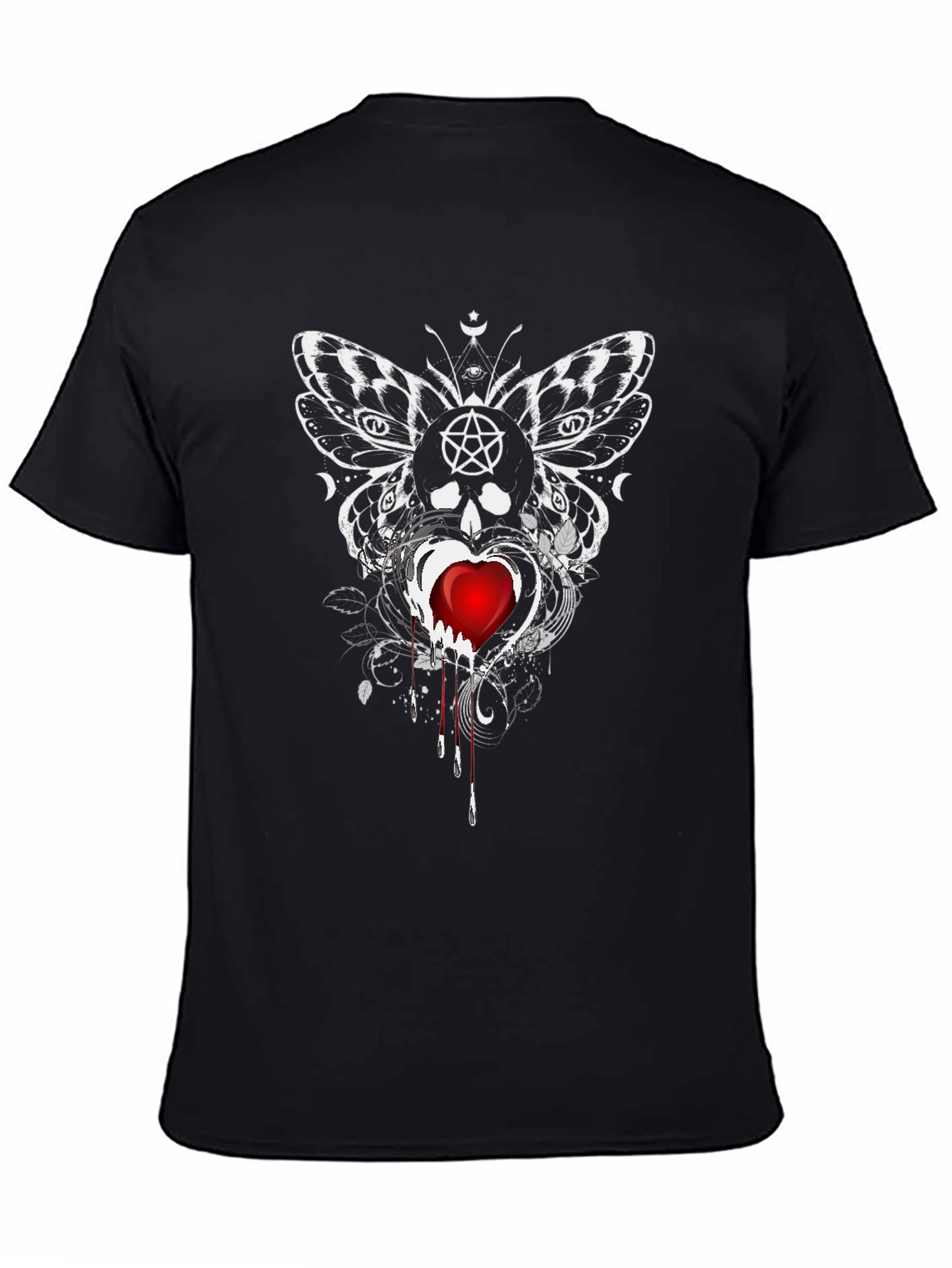 Gothic Butterfly Skull Heart Tee