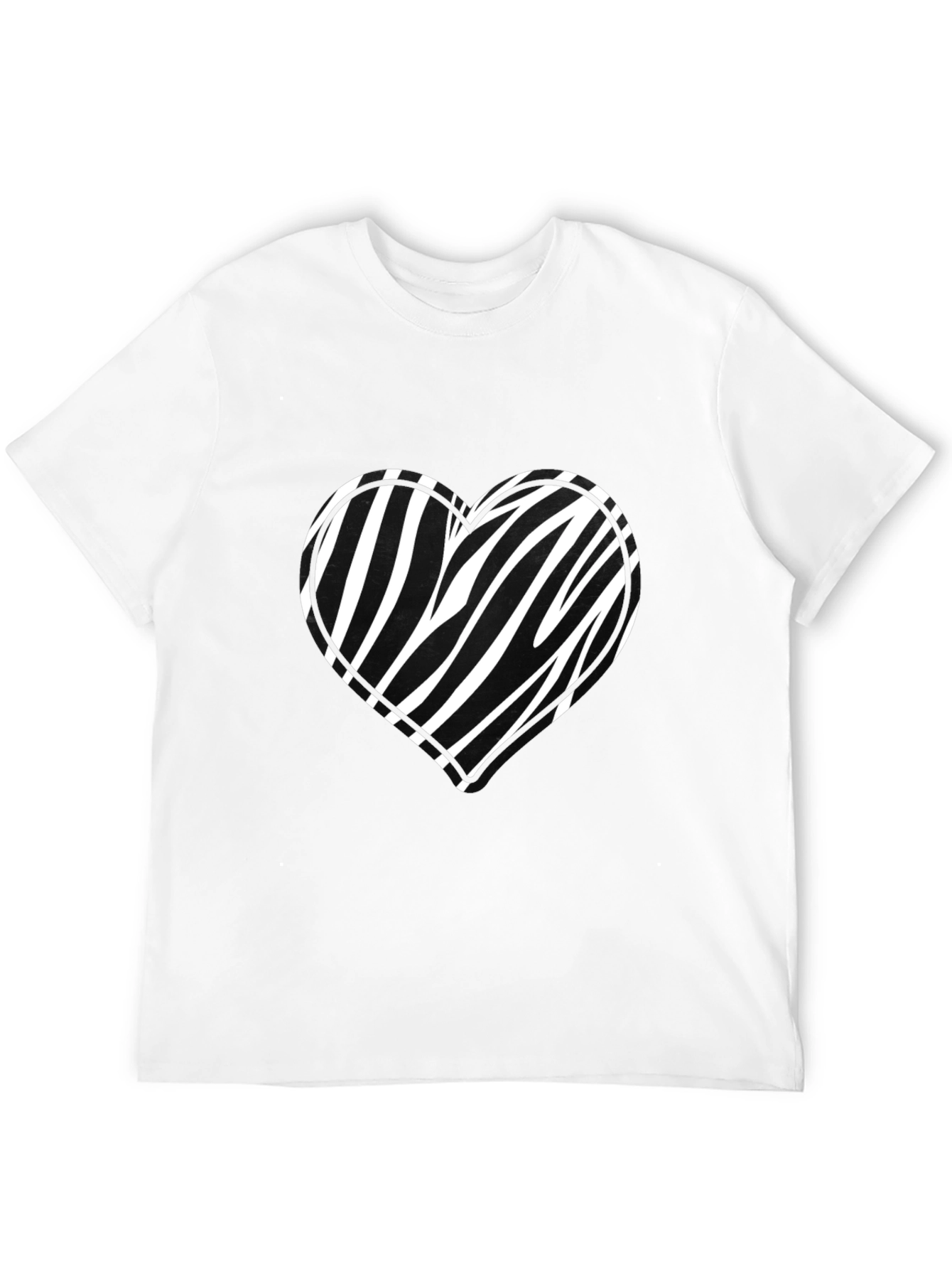 Zebra Heart Graphic Black Tee