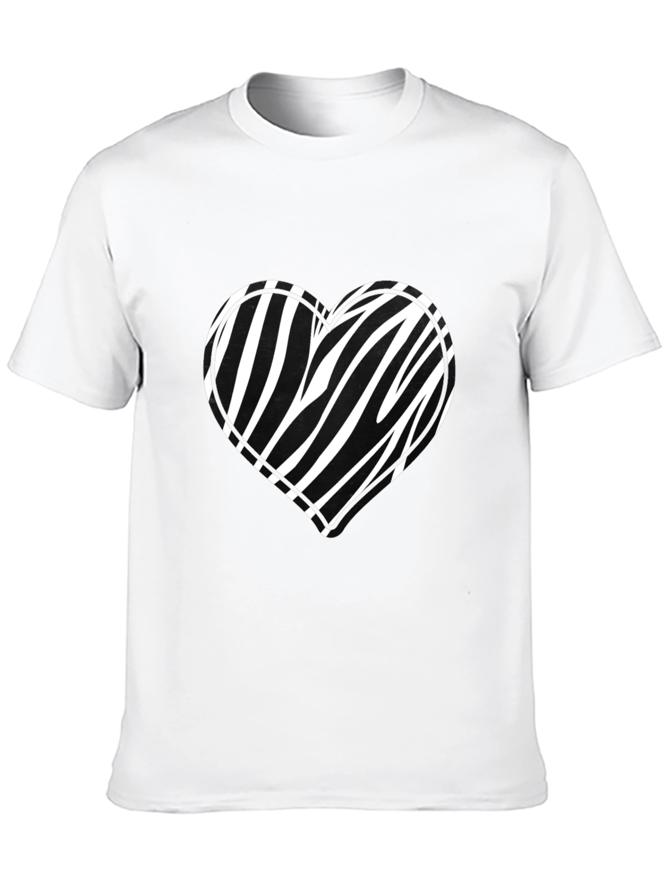 Zebra Heart Graphic Black Tee