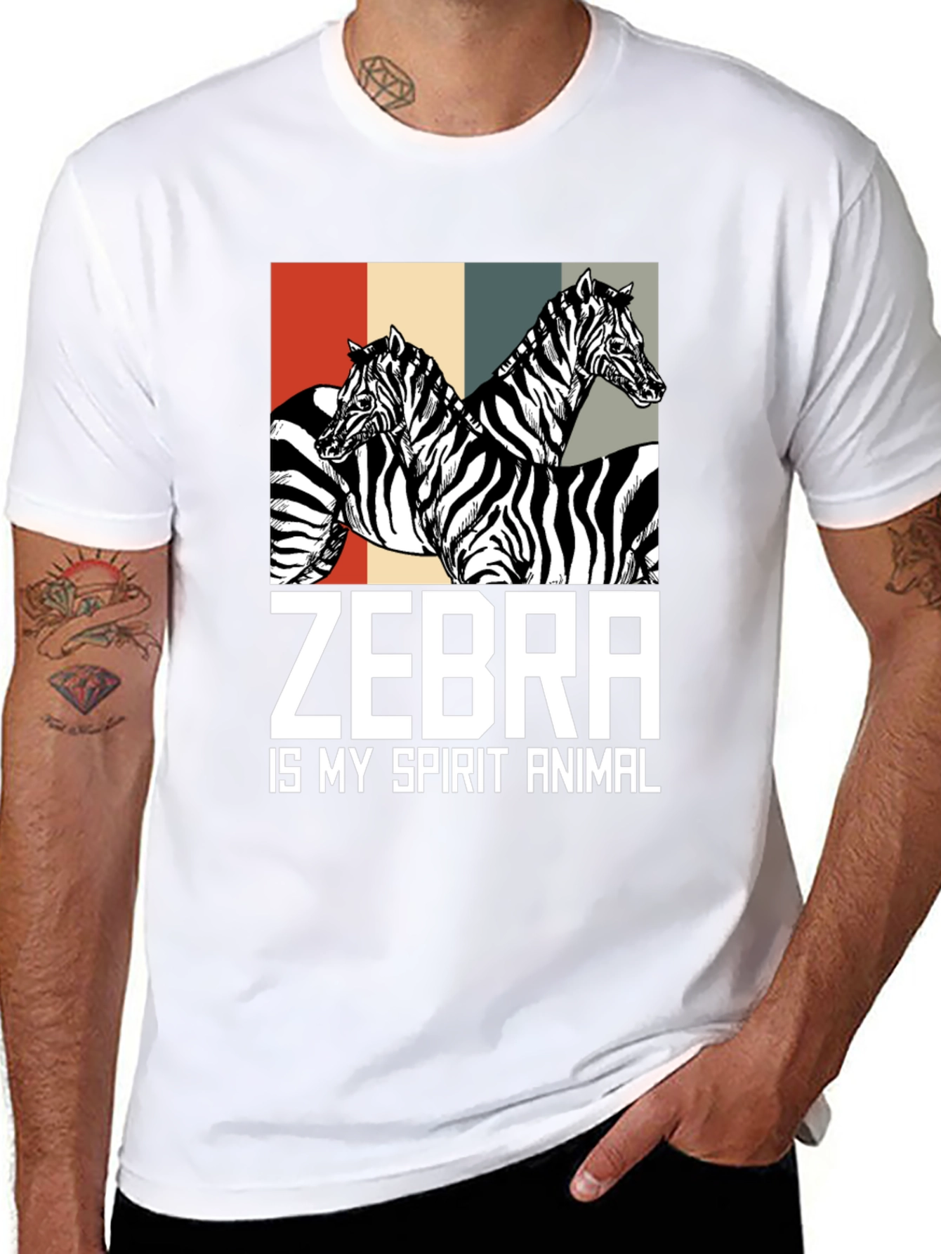 Zebra Spirit Animal Graphic T-Shirt
