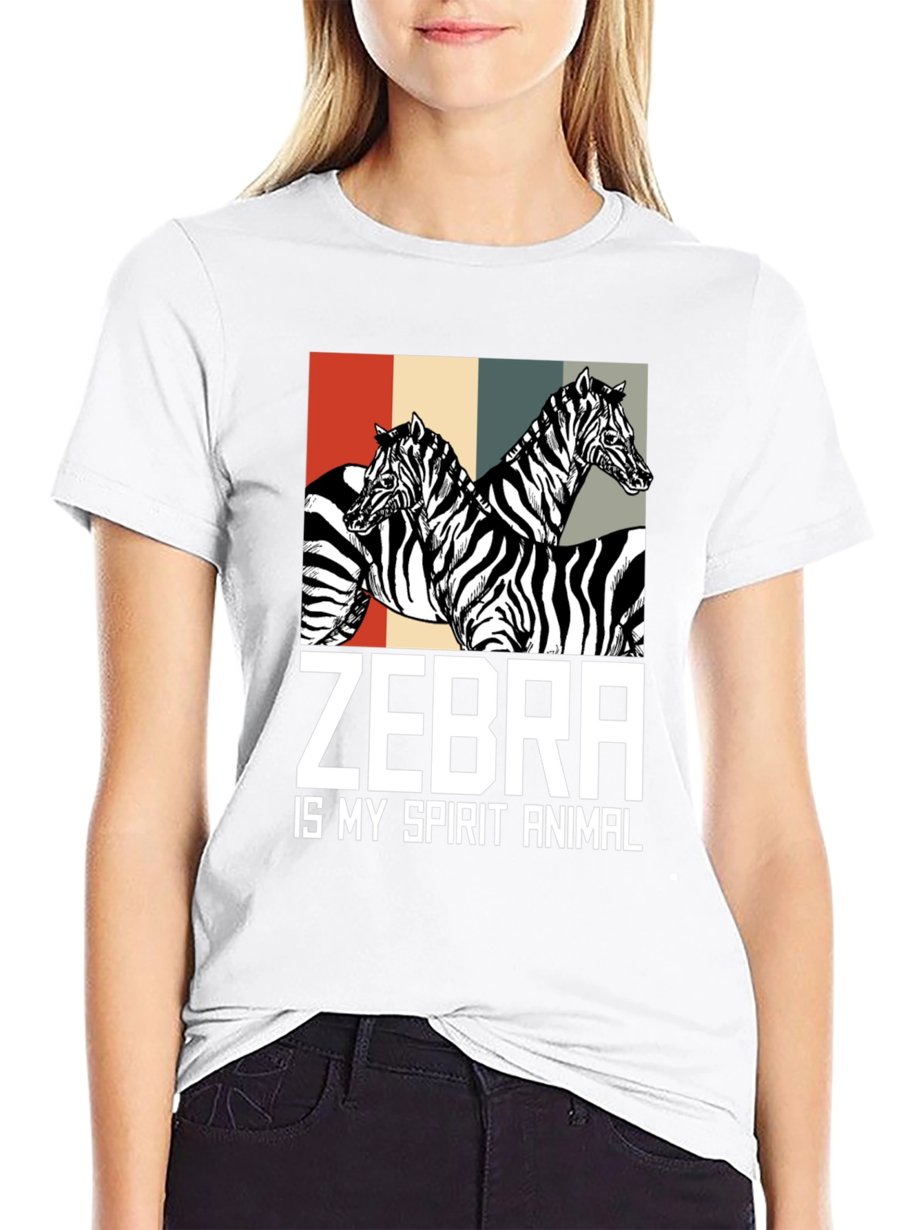 Zebra Spirit Animal Graphic T-Shirt