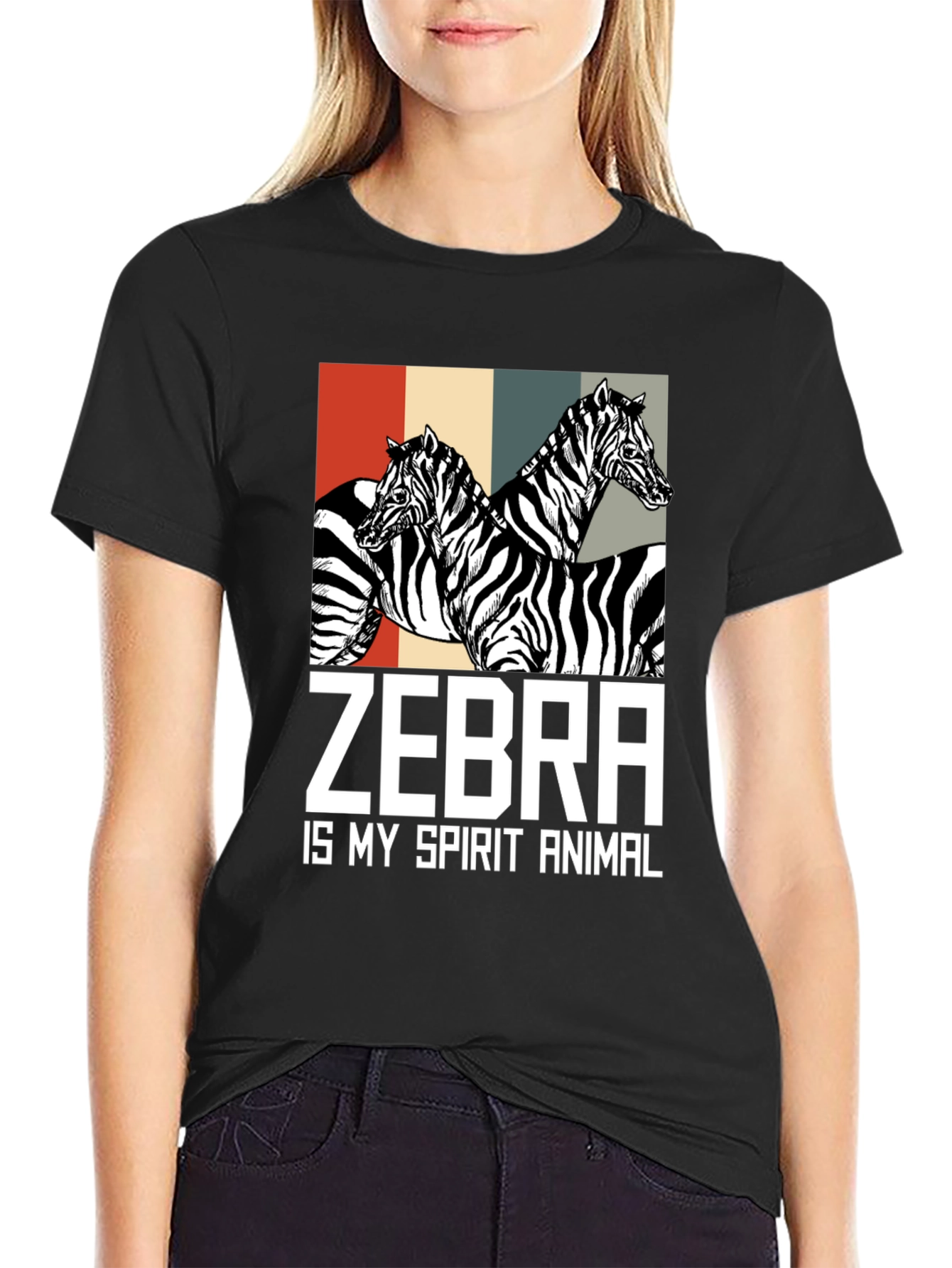 Zebra Spirit Animal Graphic T-Shirt