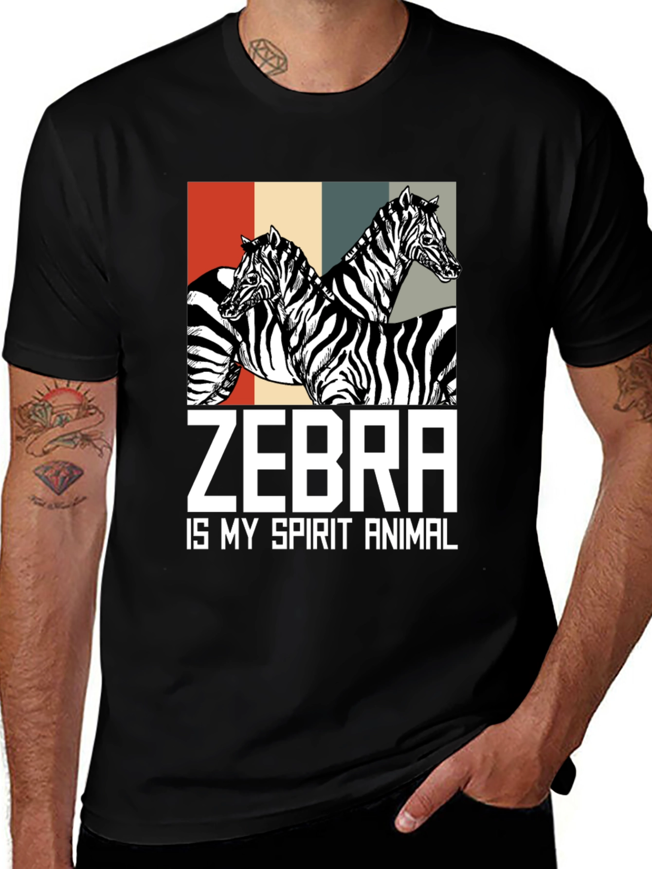 Zebra Spirit Animal Graphic T-Shirt