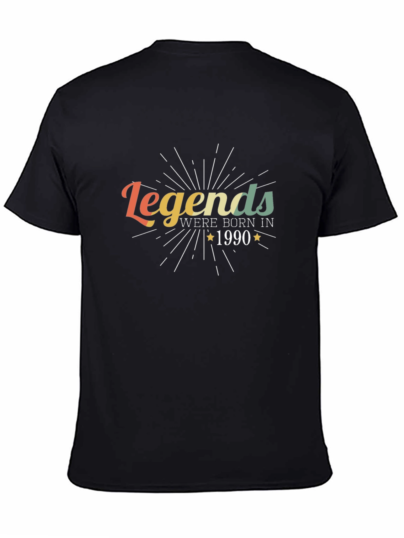 Legends Born in 1990 Black Graphic Tee