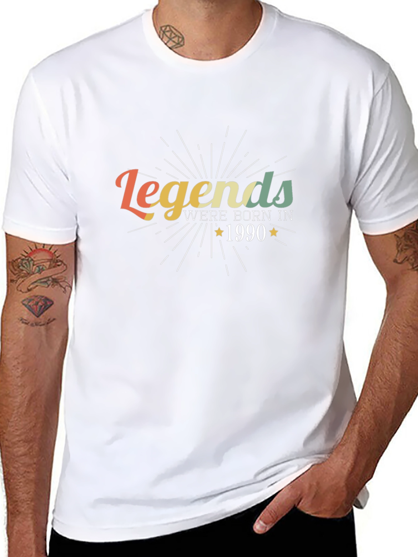 Legends Born in 1990 Black Graphic Tee