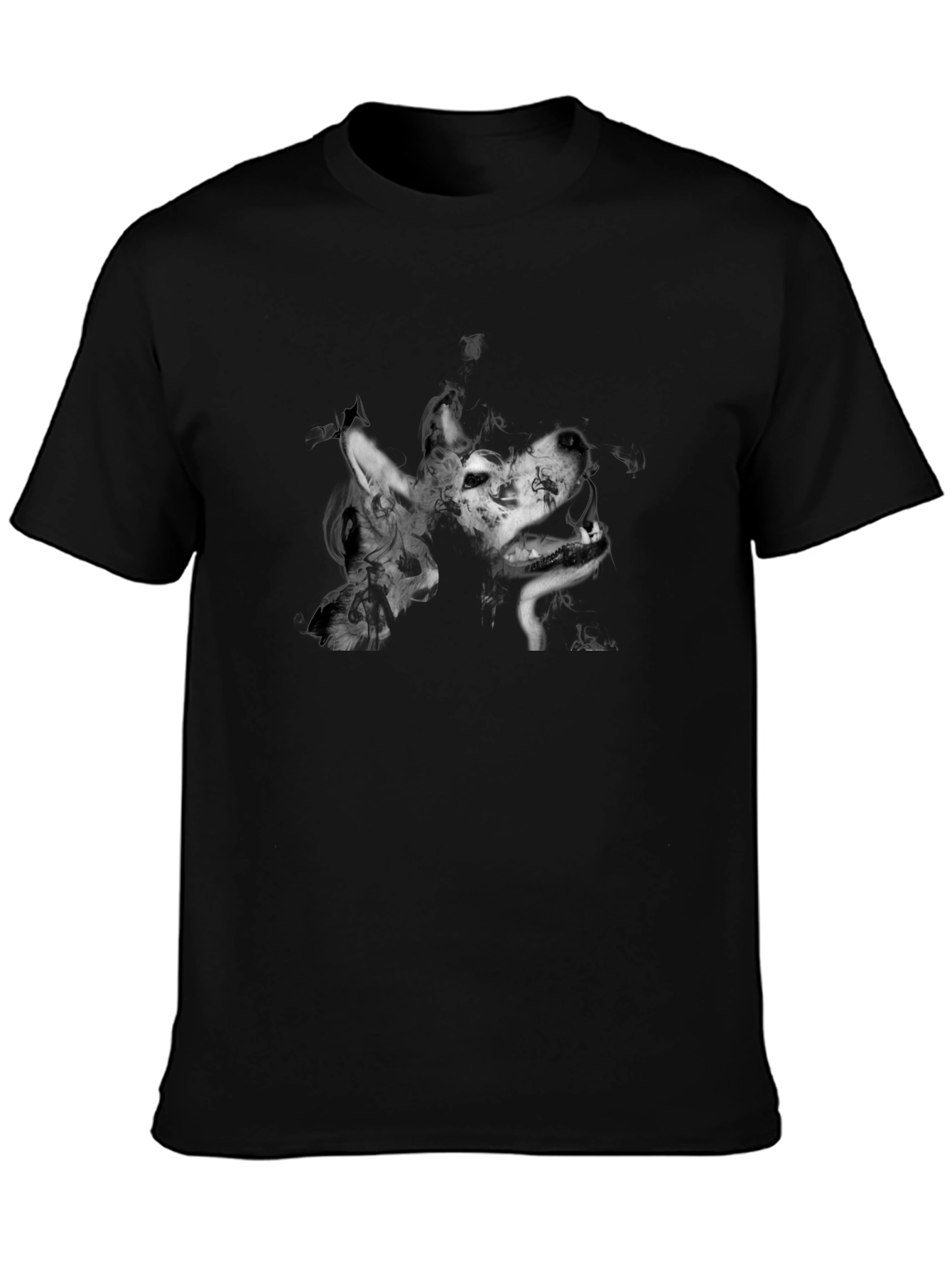 Wolf Art Graphic Black T-Shirt - Mens Fashion