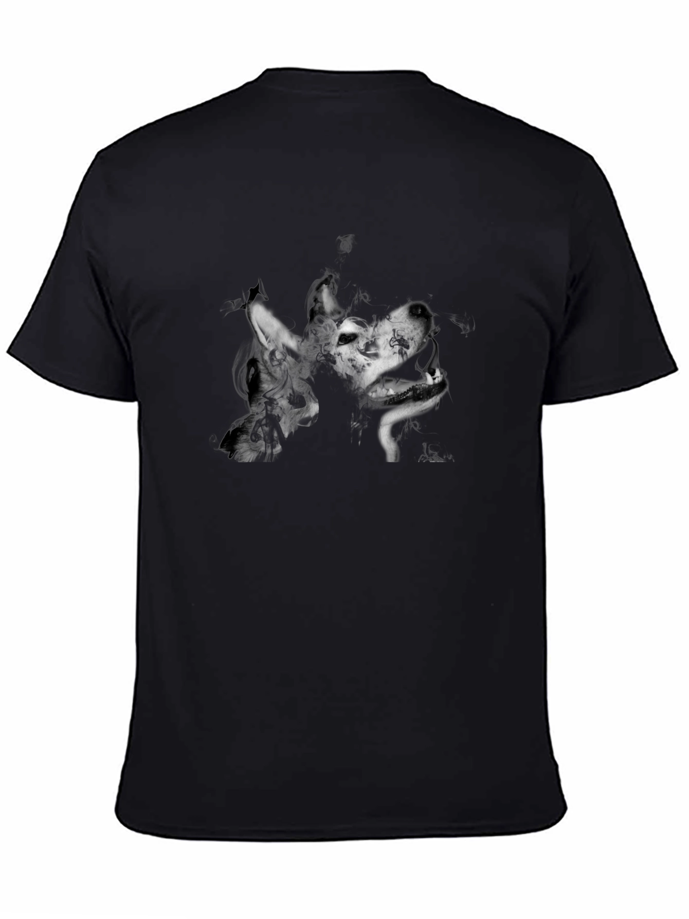 Wolf Art Graphic Black T-Shirt - Mens Fashion