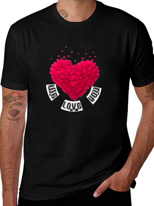Heart Love Graphic Black T-Shirt