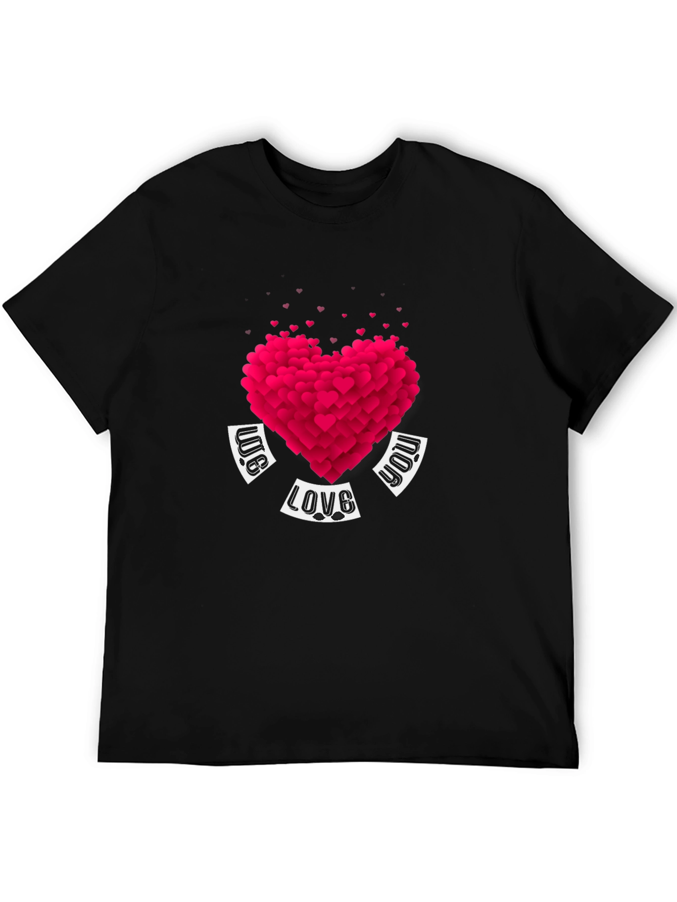 Heart Love Graphic Black T-Shirt
