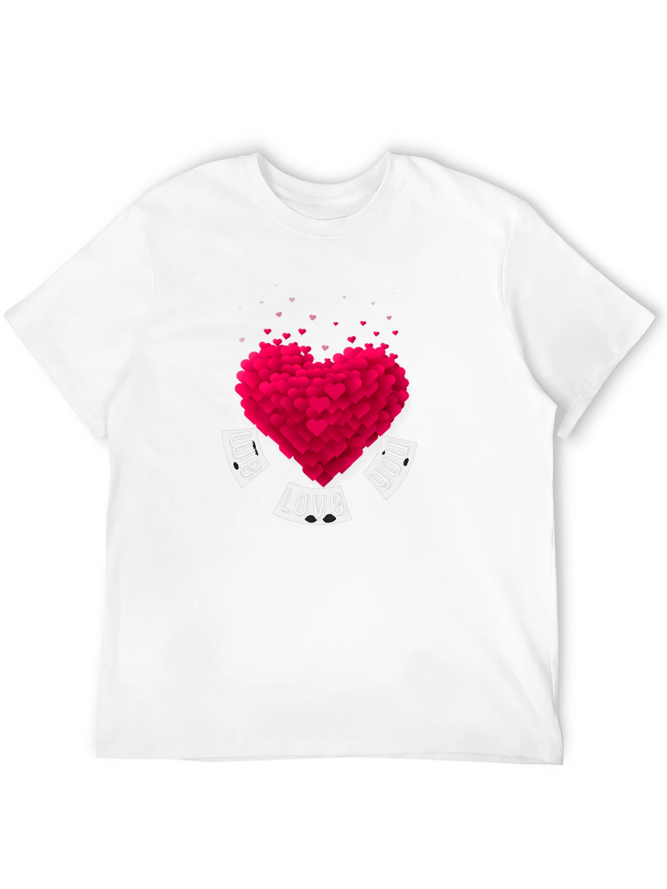 Heart Love Graphic Black T-Shirt