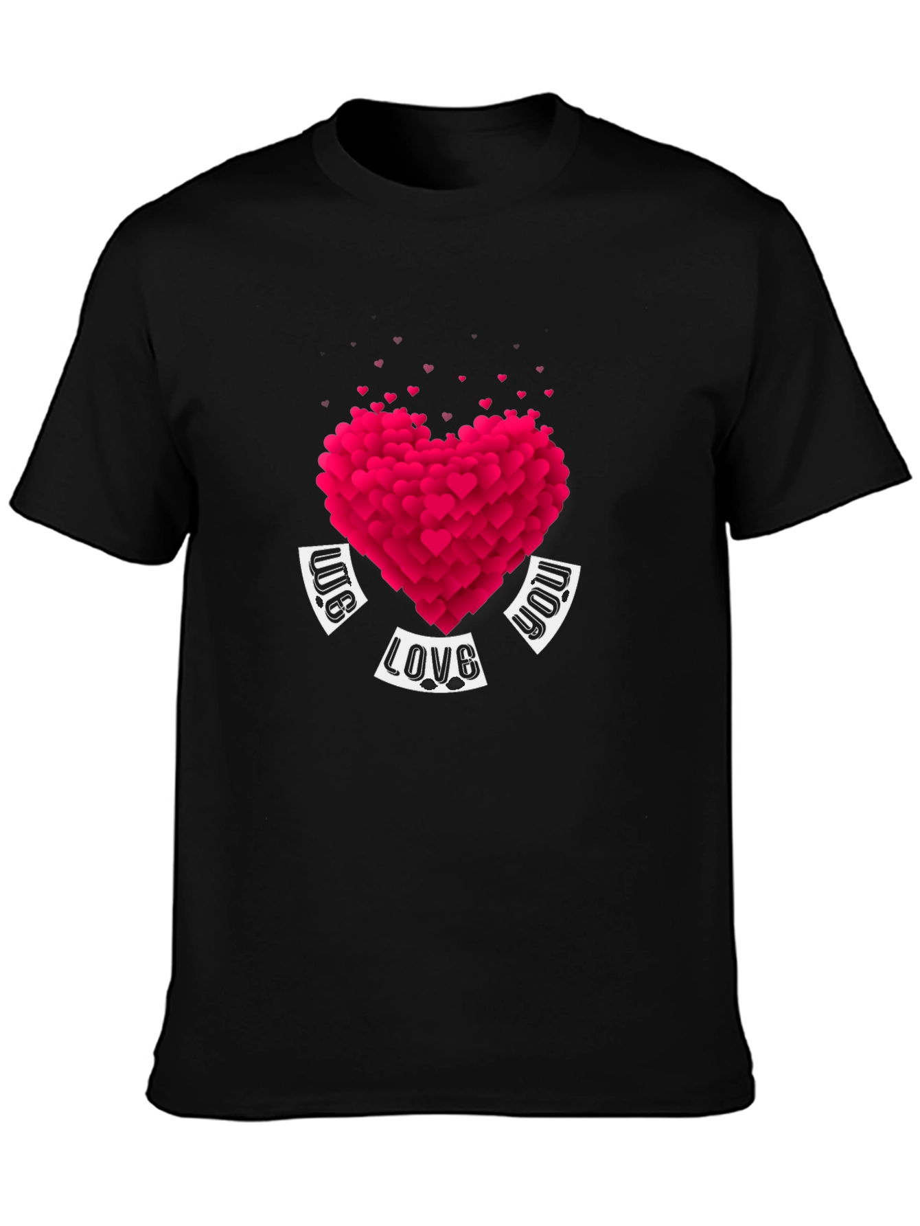Heart Love Graphic Black T-Shirt