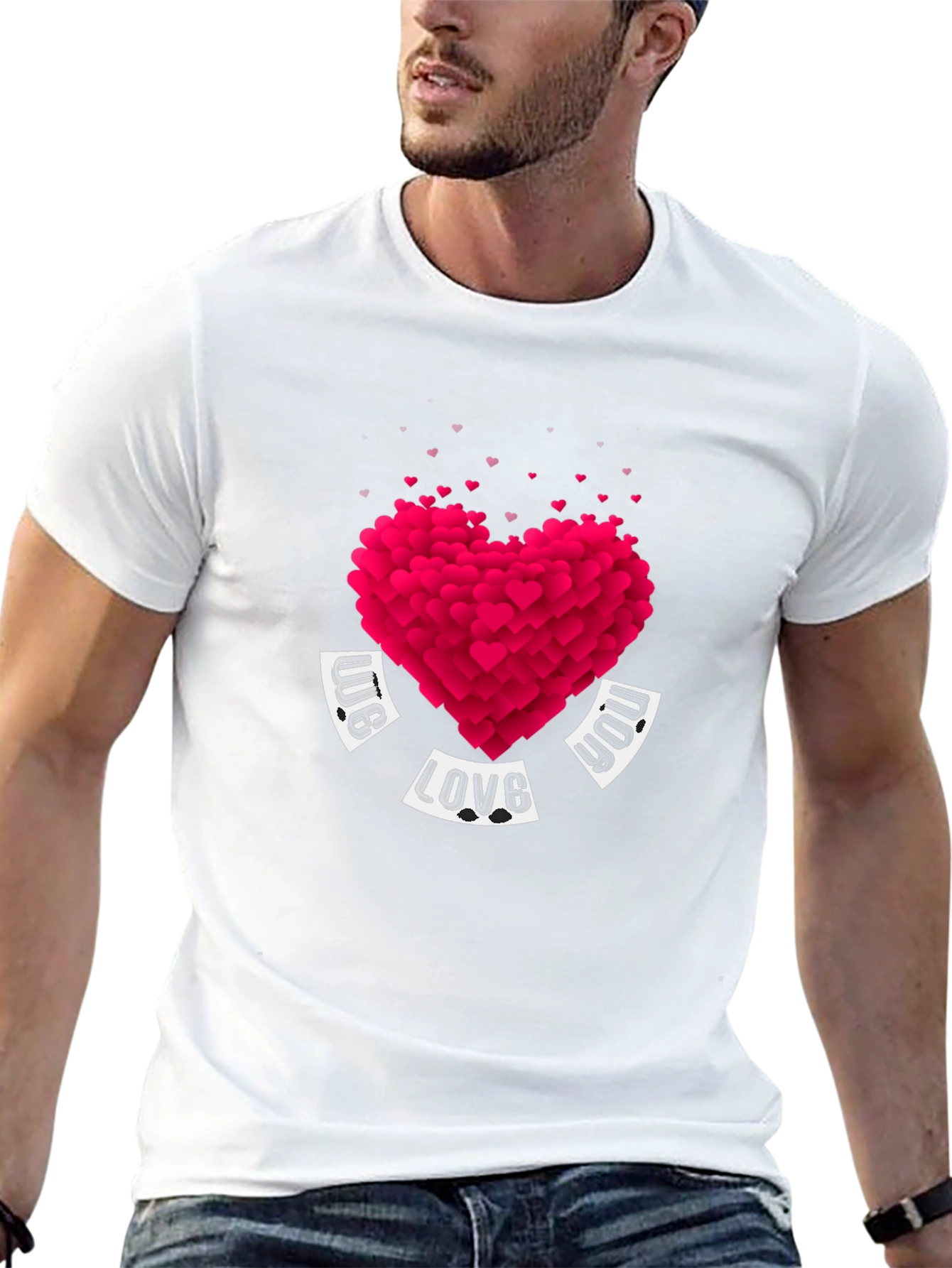 Heart Love Graphic Black T-Shirt