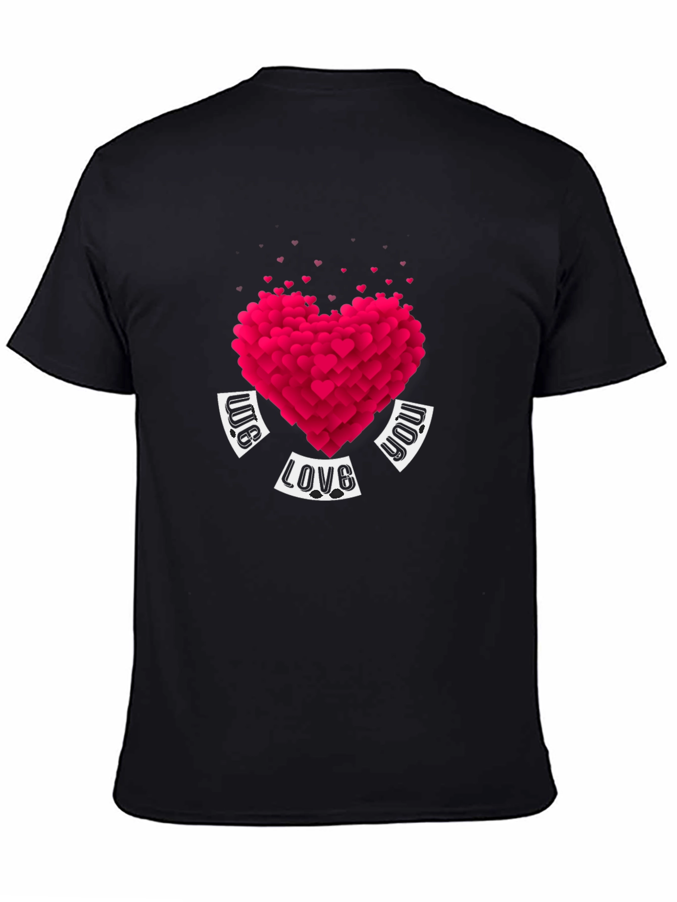 Heart Love Graphic Black T-Shirt