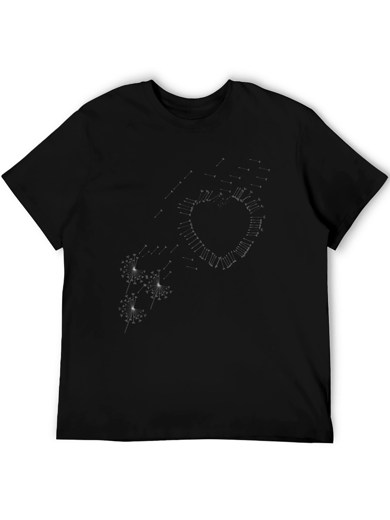 Mens Black Heart Graphic Tee - Soft Cotton Blend