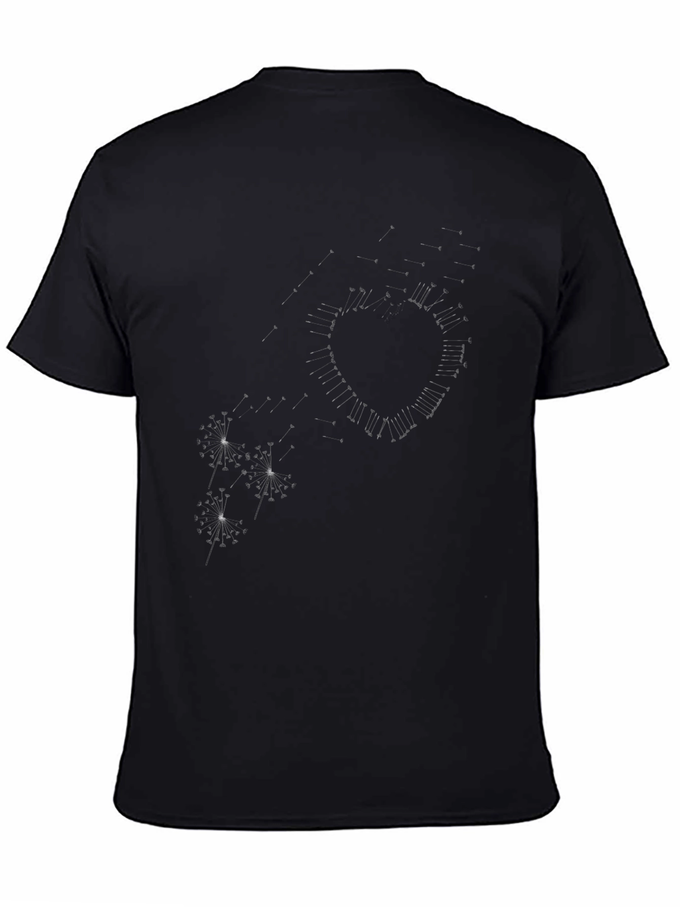 Mens Black Heart Graphic Tee - Soft Cotton Blend