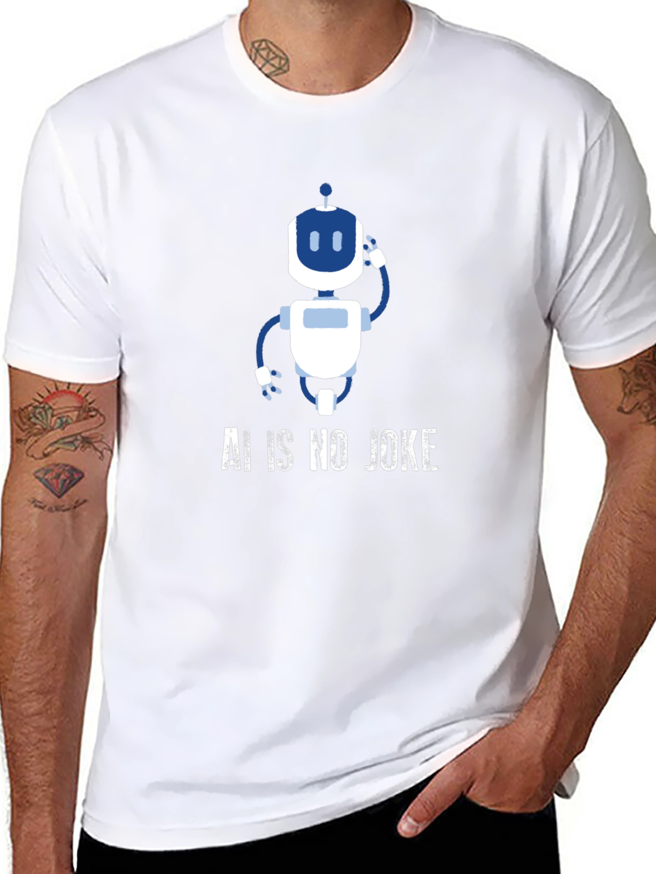 AI is No Joke Robot Graphic T-Shirt