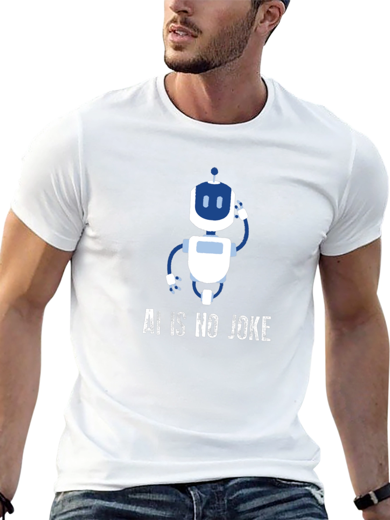 AI is No Joke Robot Graphic T-Shirt