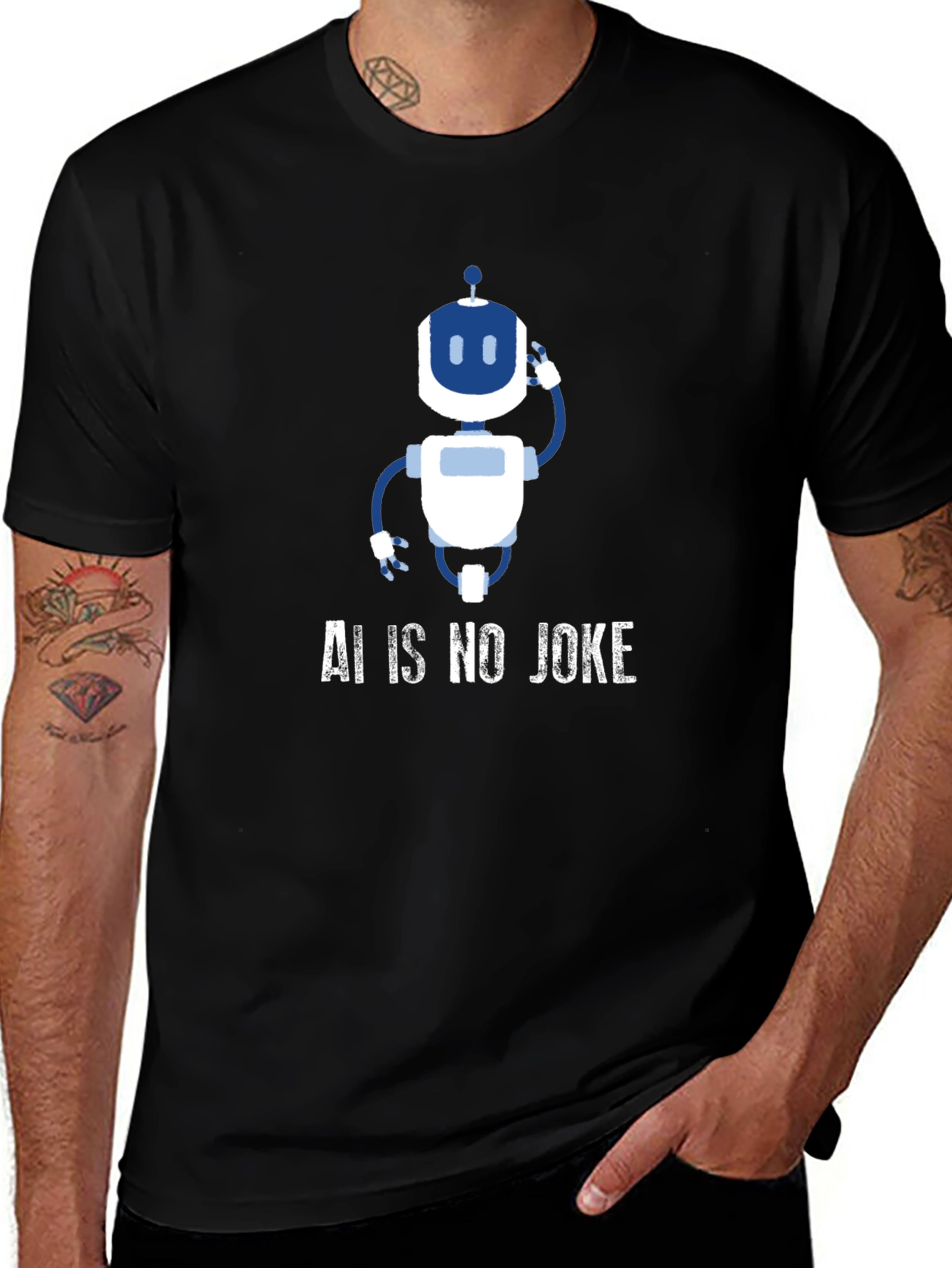 AI is No Joke Robot Graphic T-Shirt