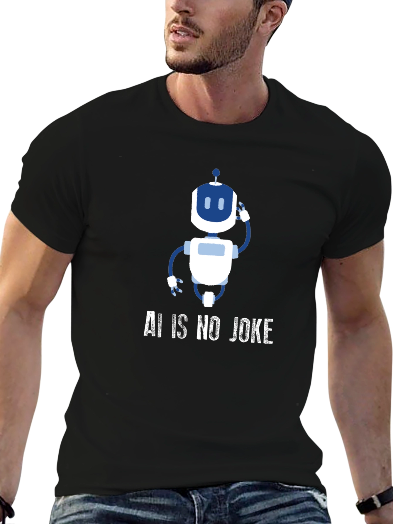 AI is No Joke Robot Graphic T-Shirt