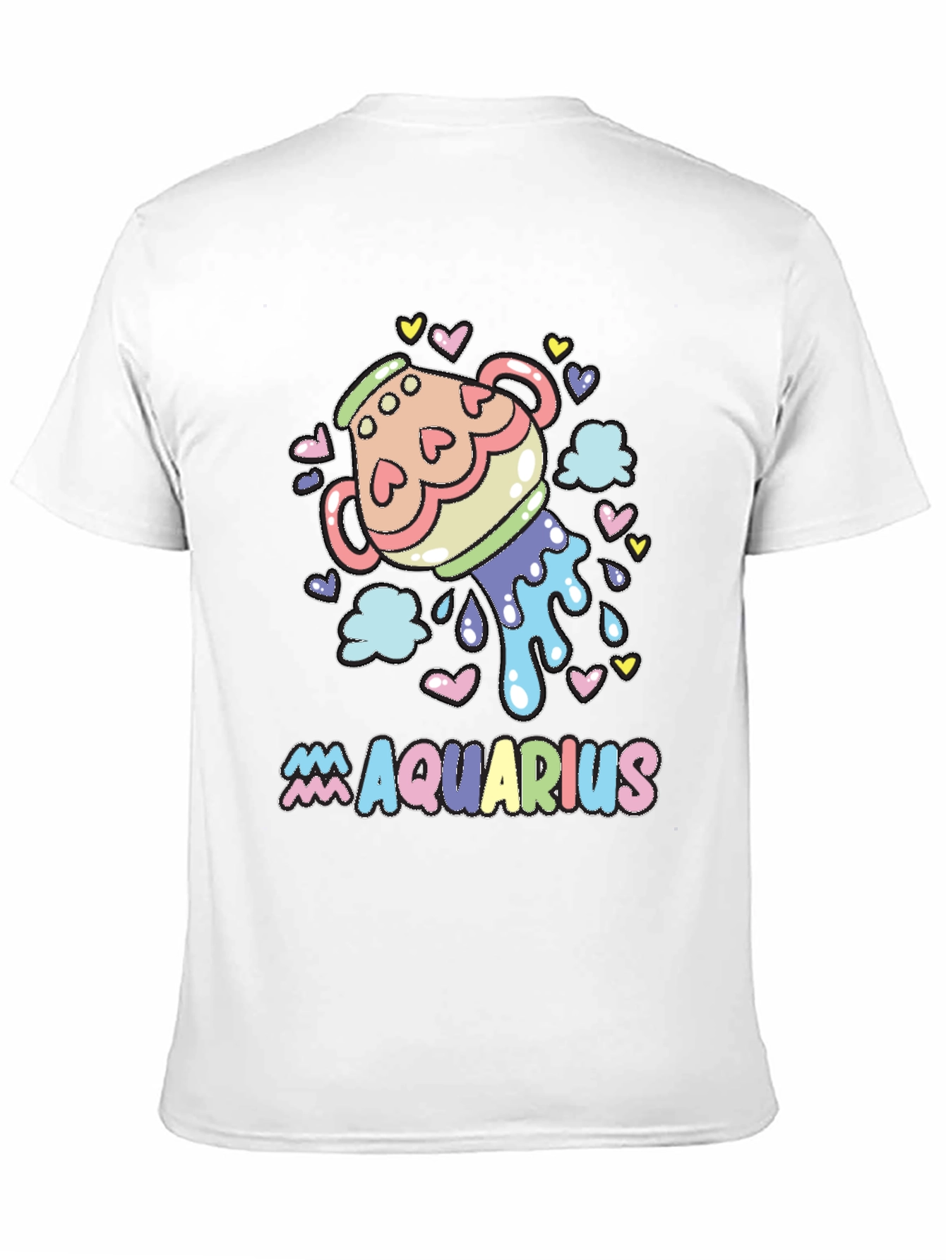 Aquarius Zodiac Sign Black Graphic Tee