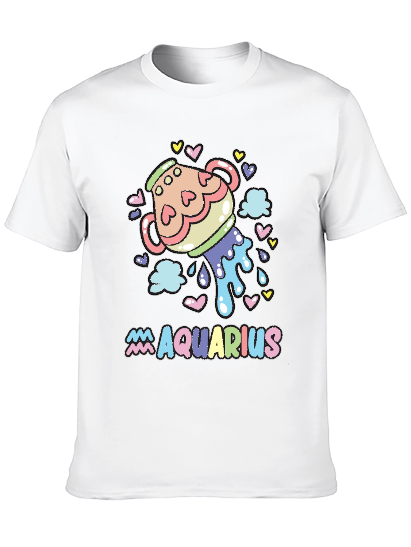 Aquarius Zodiac Sign Black Graphic Tee