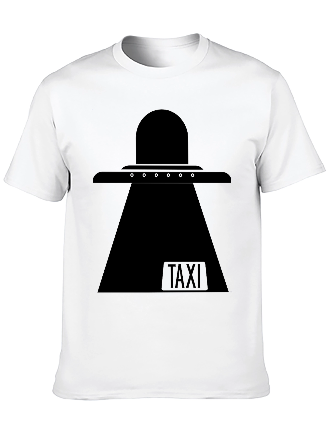 UFO Taxi Black T-Shirt - Extraterrestrial Humor Tee