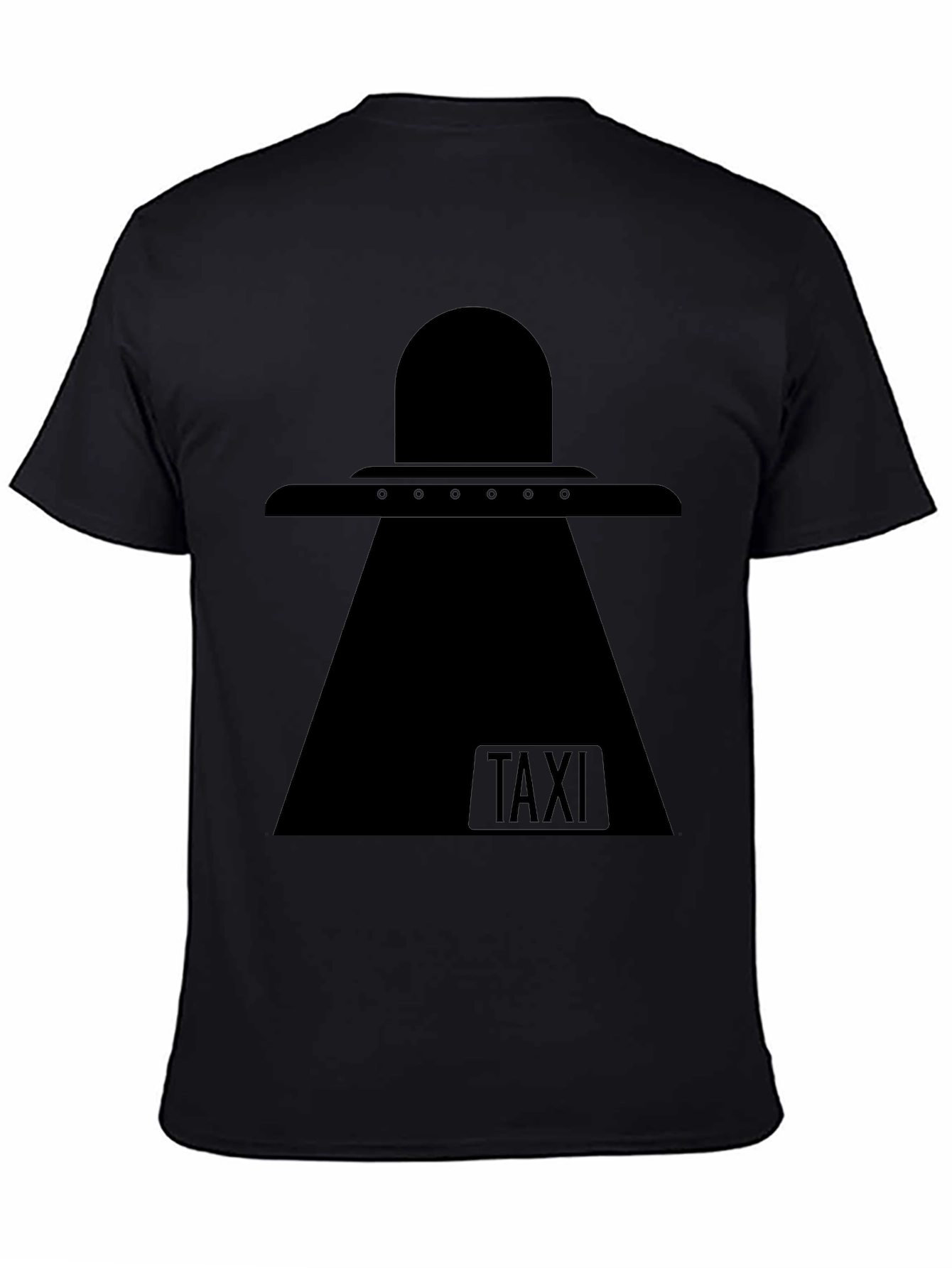 UFO Taxi Black T-Shirt - Extraterrestrial Humor Tee