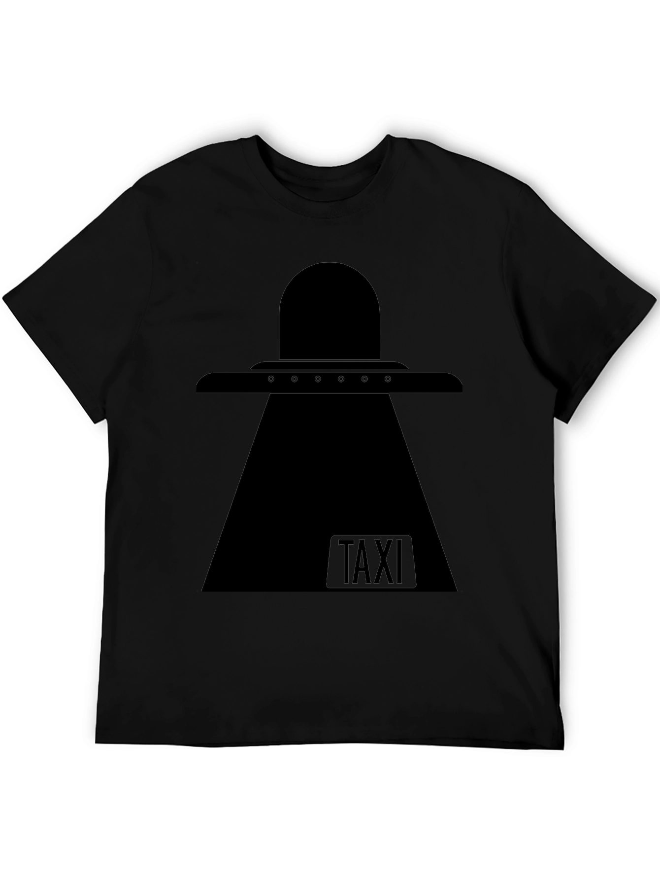 UFO Taxi Black T-Shirt - Extraterrestrial Humor Tee