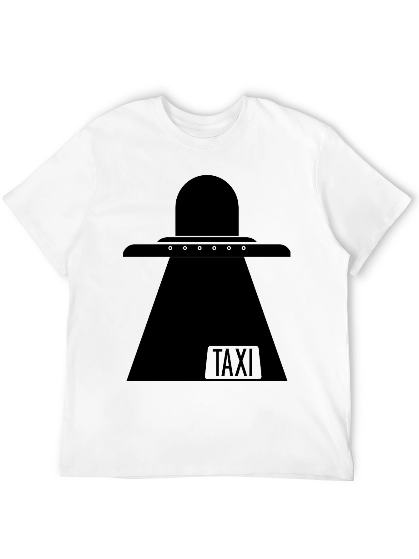 UFO Taxi Black T-Shirt - Extraterrestrial Humor Tee