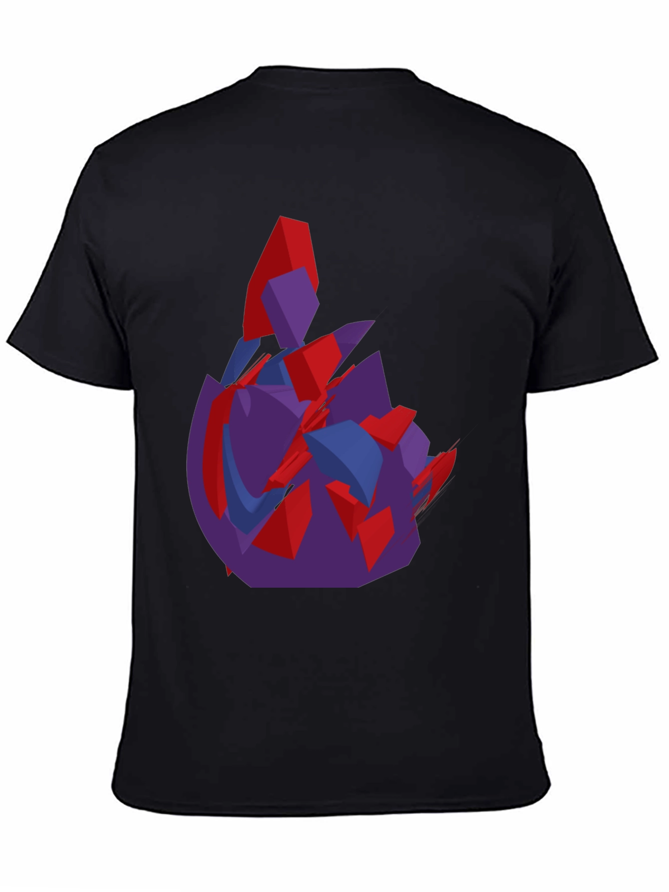 Abstract Graphic Print Black Crew Neck T-Shirt