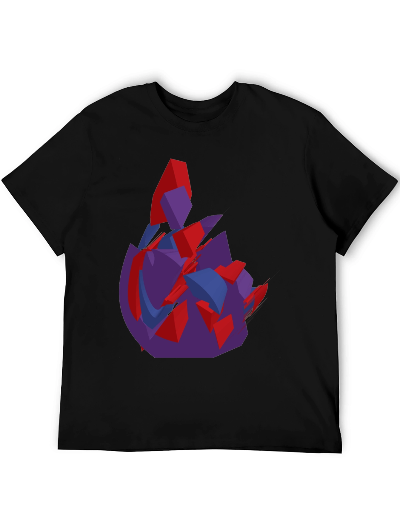 Abstract Graphic Print Black Crew Neck T-Shirt