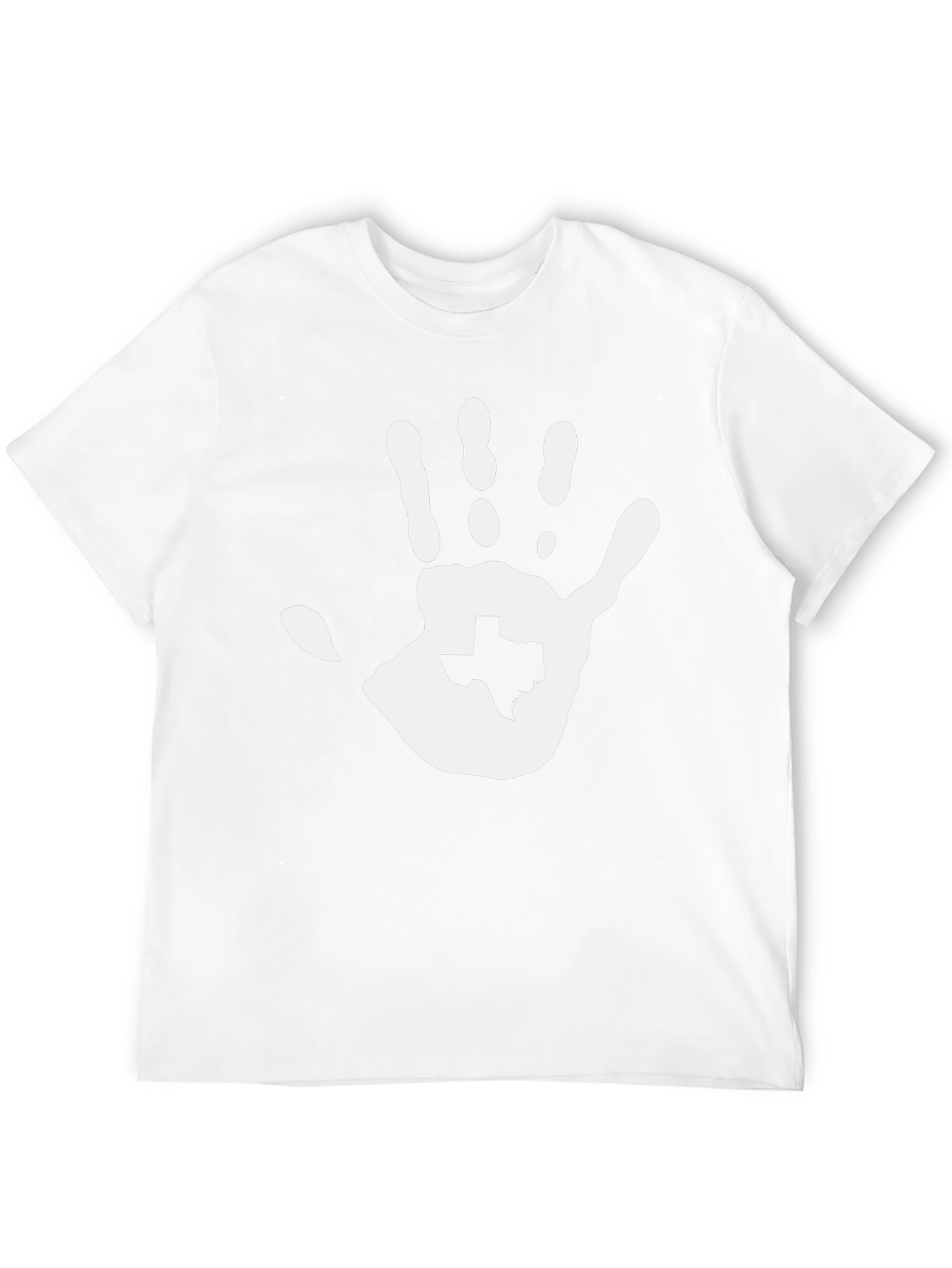 Texas Hand Print Graphic Tee - Black Cotton T-Shirt