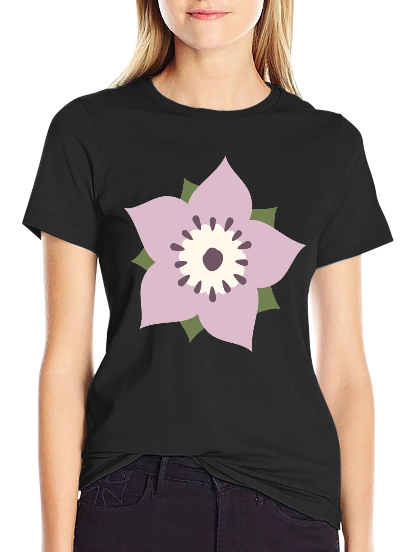 Floral Graphic T-Shirt - Black
