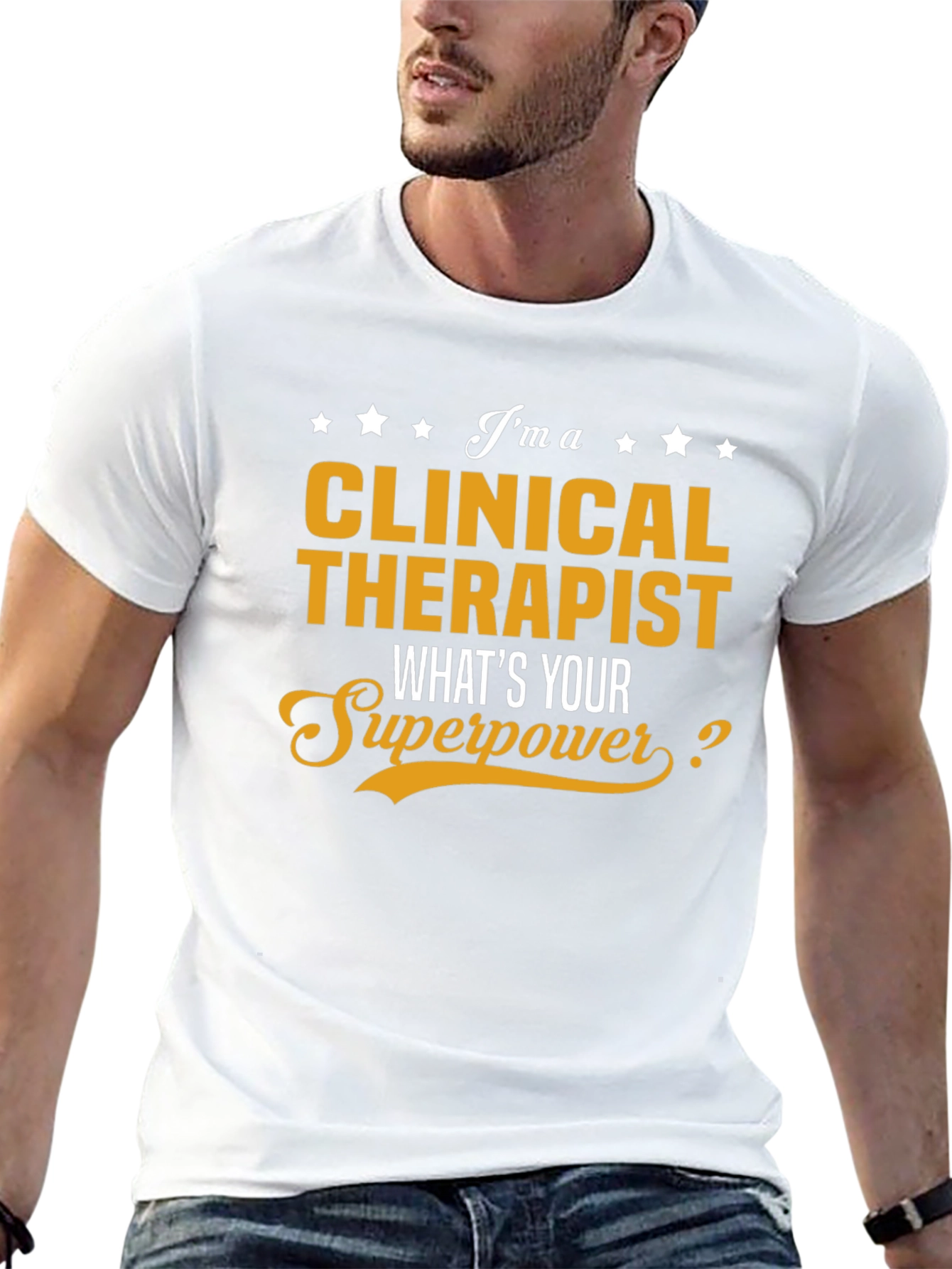 Clinical Therapist Superpower Black Graphic Tee