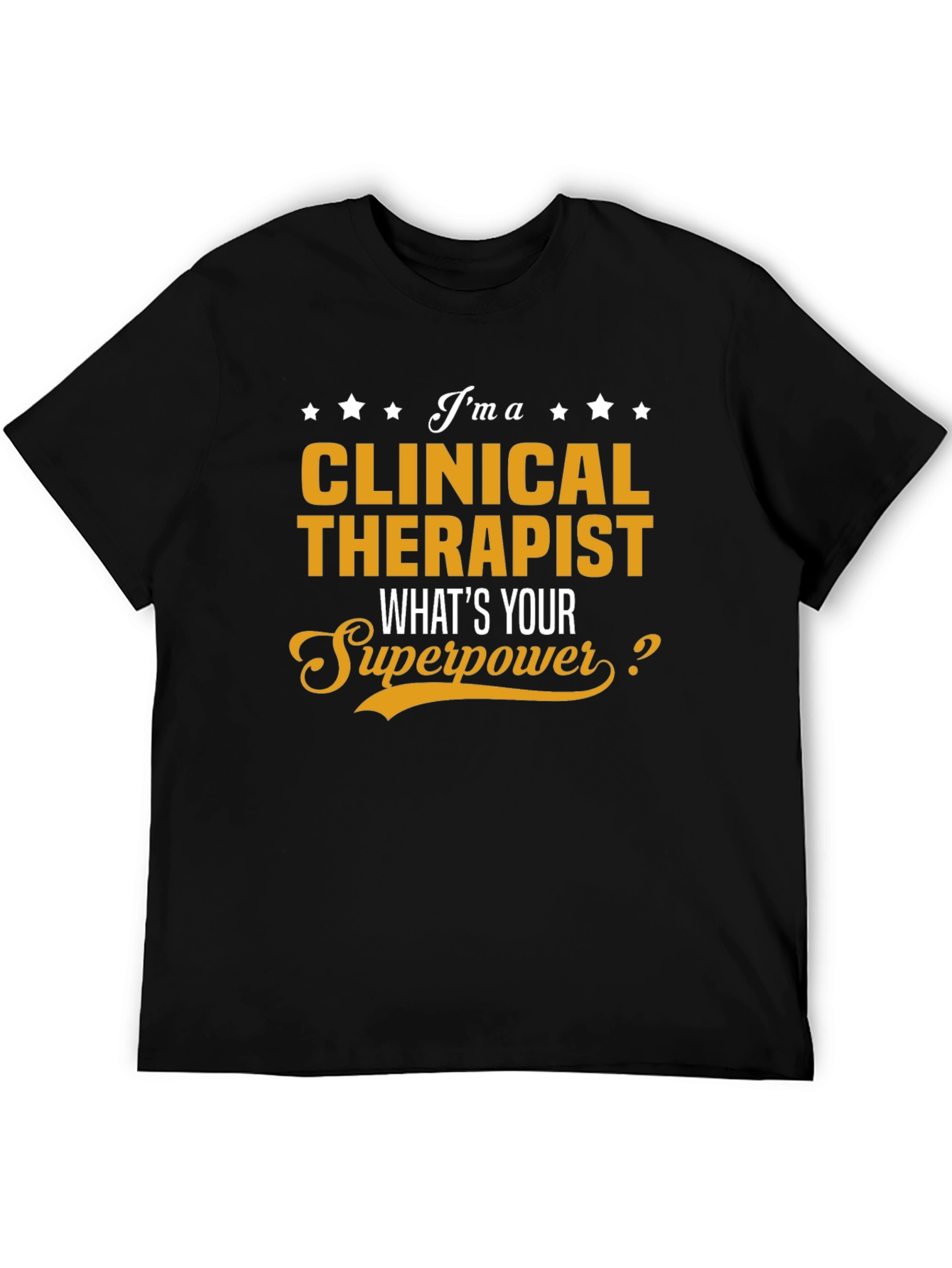 Clinical Therapist Superpower Black Graphic Tee