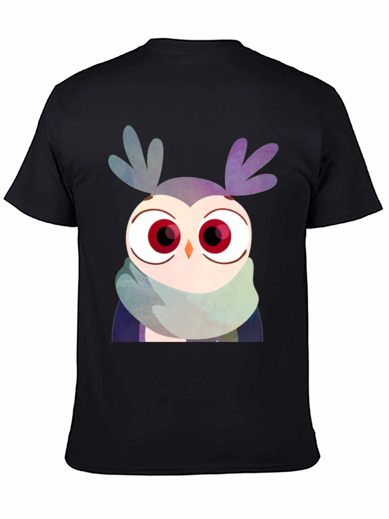 Owl Scarf Graphic Tee - Unisex Black T-Shirt