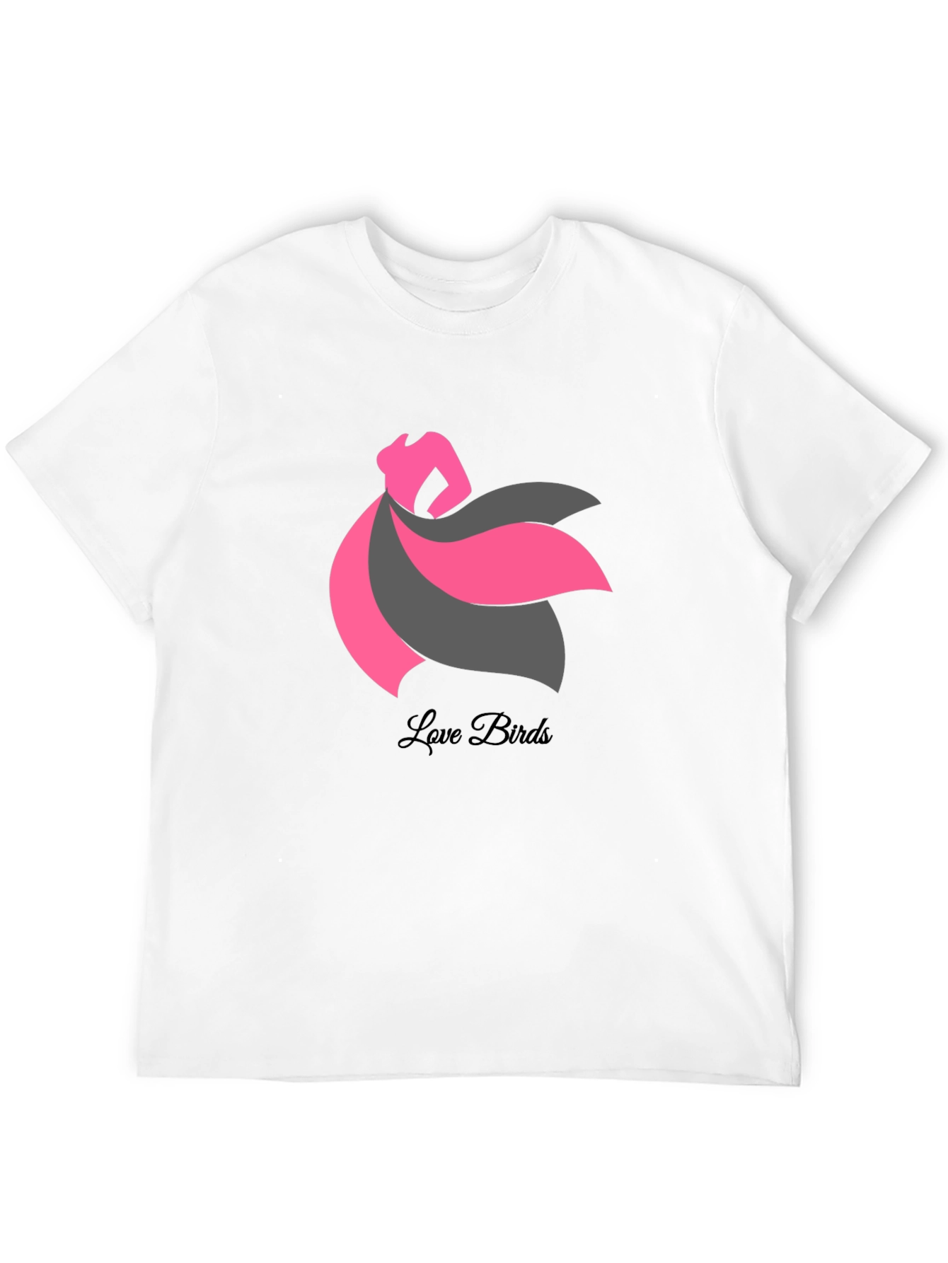 Love Birds Graphic Tee - Stylish Black T-Shirt