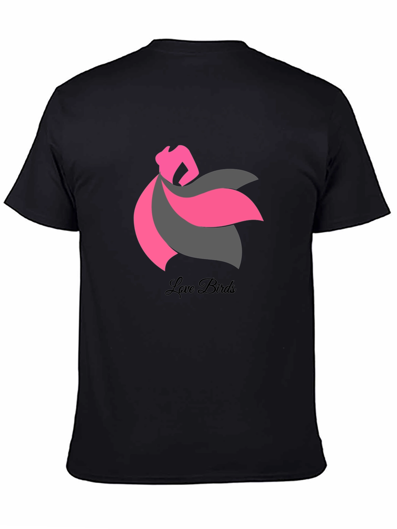 Love Birds Graphic Tee - Stylish Black T-Shirt
