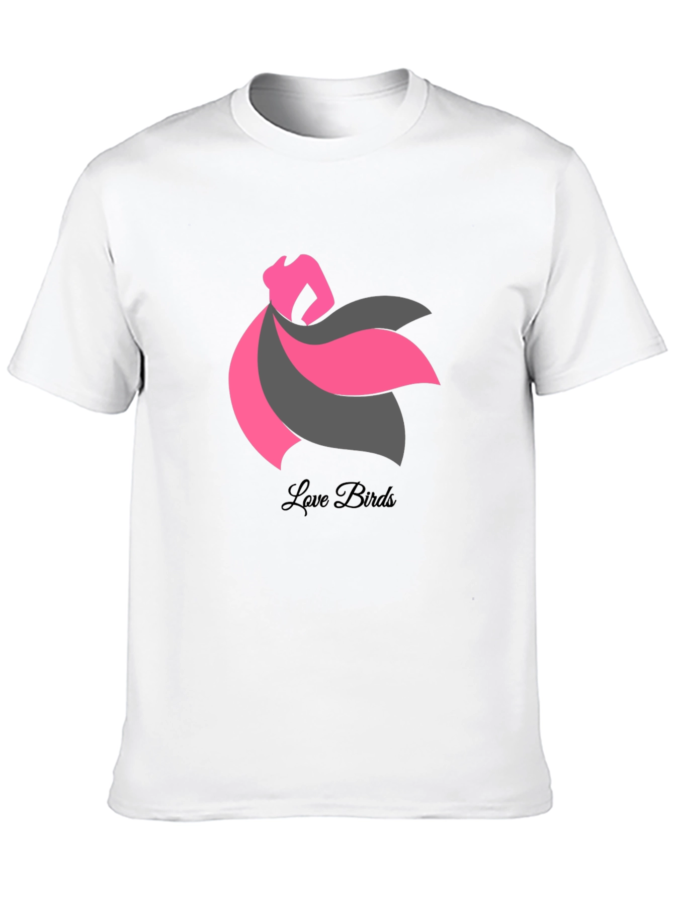 Love Birds Graphic Tee - Stylish Black T-Shirt