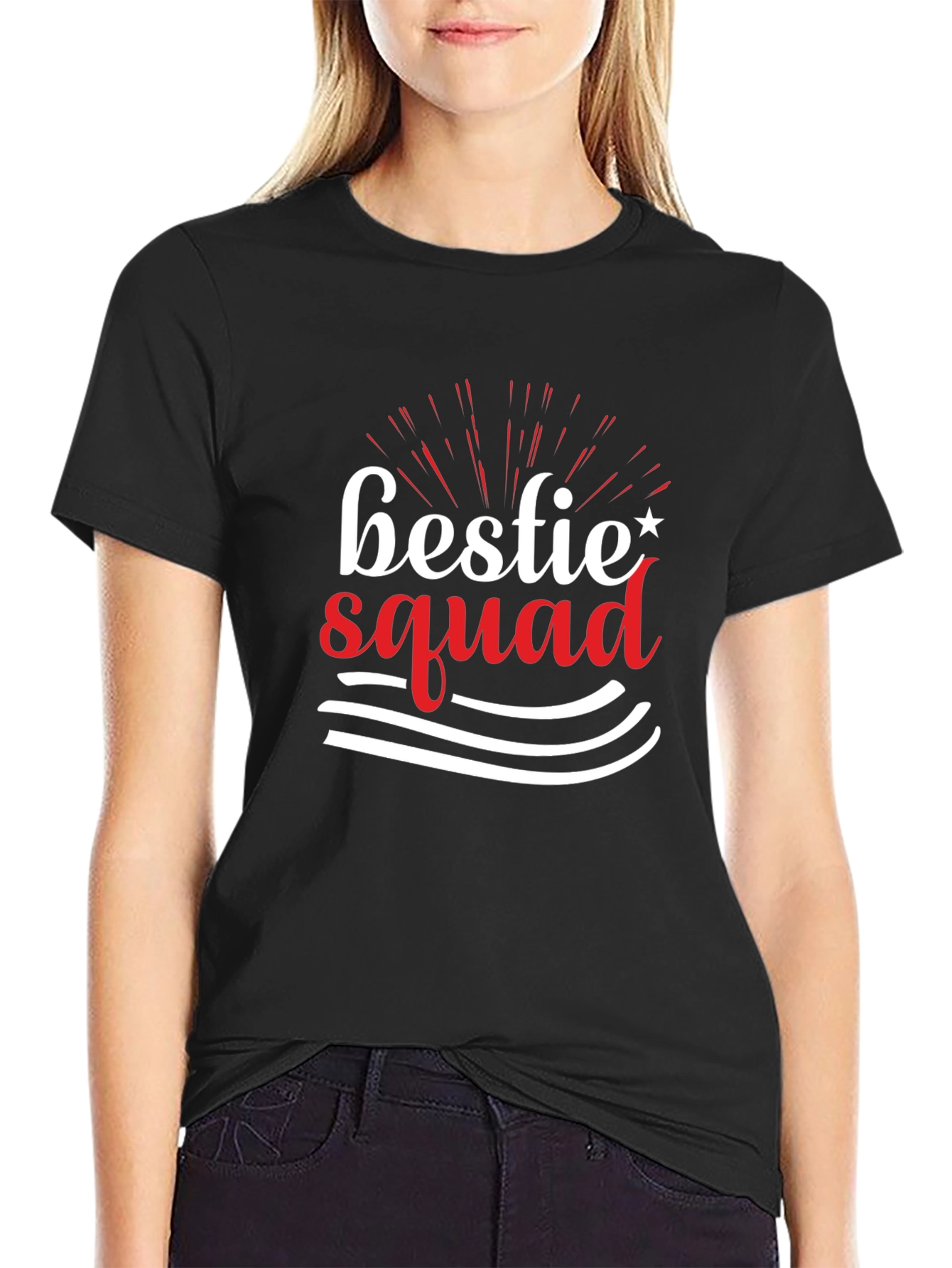 Bestie Squad Graphic Tee - Black