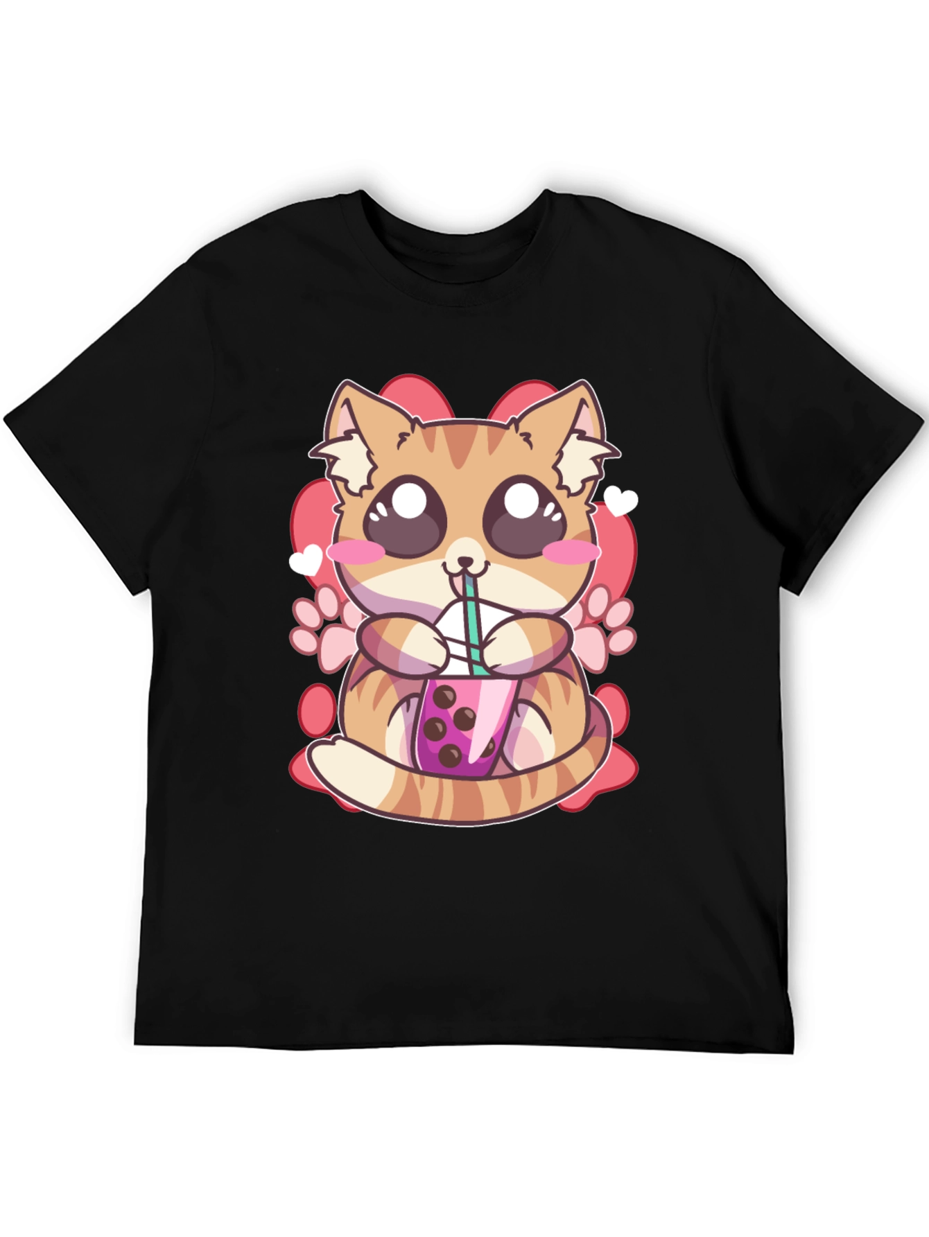 Cute Cat Boba Tea Graphic T-Shirt - Unisex