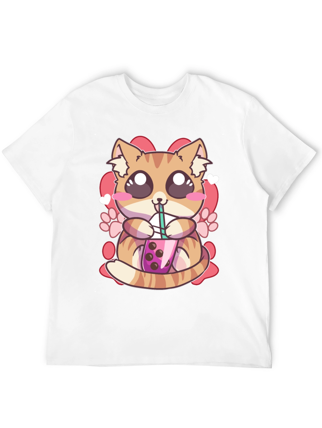 Cute Cat Boba Tea Graphic T-Shirt - Unisex