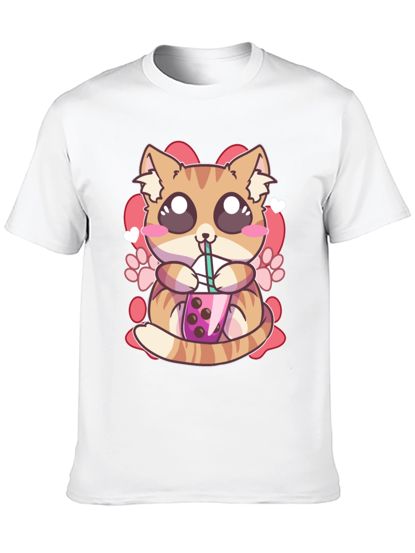 Cute Cat Boba Tea Graphic T-Shirt - Unisex